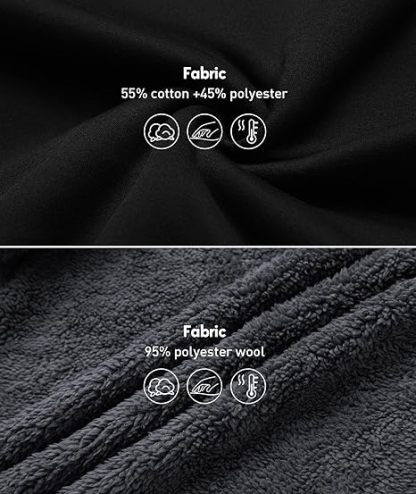 ZITY Men's Full Zip Up Contrast Color Fleece Hoodie-zity1712