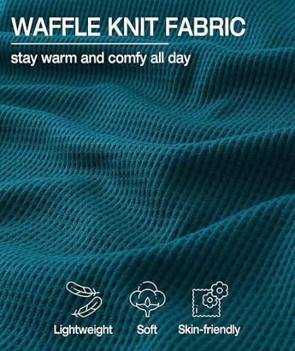 ZITY Men's Long Sleeve Casual Waffle Thermal Henley Shirt-CUMLS03493