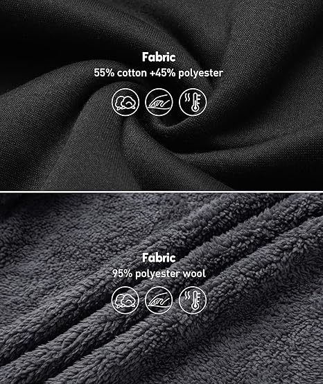 ZITY Men's Full Zip Up Contrast Color Fleece Hoodie-zity1712