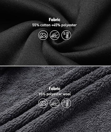 ZITY Men's Full Zip Up Contrast Color Fleece Hoodie-zity1712