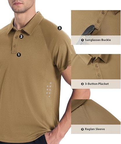 ZITY Men's Button Up Slim Fit Golf Polo Shirt-CUMPO05193