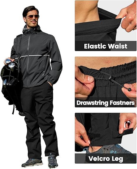 ZITY Men's Waterproof Breathable Packable Rainwear-CUMRS05414
