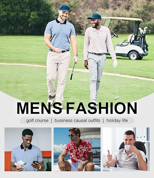 ZITY Men's Hawaiian Flower Print Polo Shirts-CUMPO05190