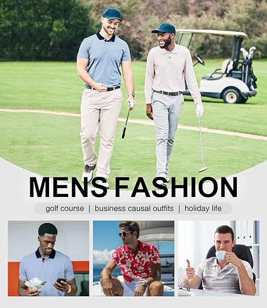 ZITY Men's Hawaiian Flower Print Polo Shirts-CUMPO05190