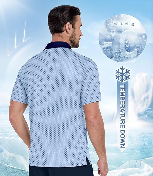 ZITY Men's Hawaiian Flower Print Polo Shirts-CUMPO05190