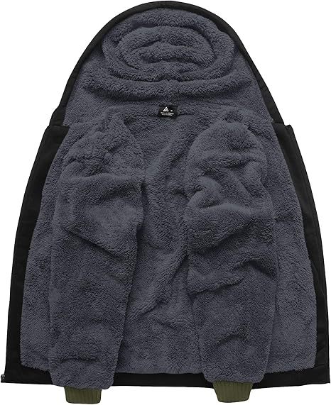 ZITY Men's Full Zip Up Contrast Color Fleece Hoodie-zity1712