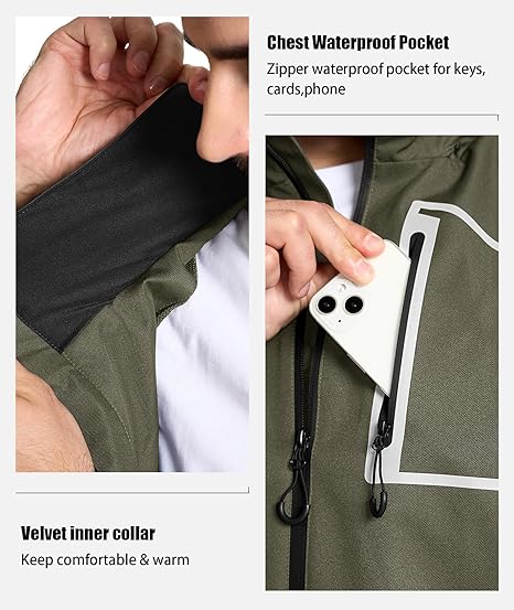 ZITY Men's Waterproof Rain Gear Outdoor Rainwear-CUMRS03412