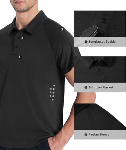 ZITY Men's Button Up Slim Fit Golf Polo Shirt-CUMPO05193
