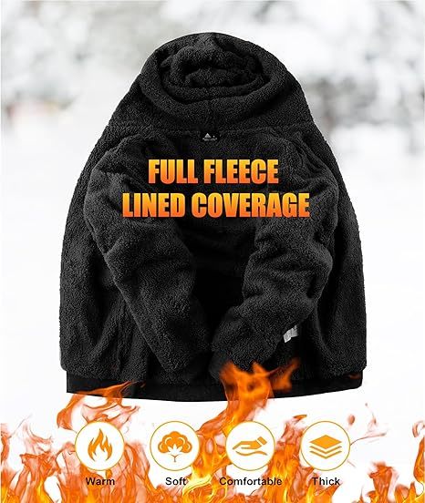 ZITY Men's Full Zip Up Heavyweight Fleece Hoodie-AHDL800010