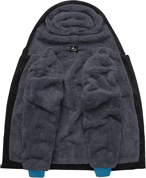 ZITY Men's Full Zip Up Contrast Color Fleece Hoodie-zity1712