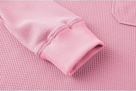 ZITY Men's Long Sleeve Casual Waffle Thermal Henley Shirt-CUMLS03493