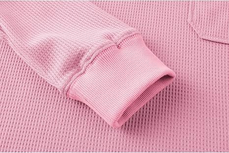 ZITY Men's Long Sleeve Casual Waffle Thermal Henley Shirt-CUMLS03493