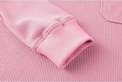 ZITY Men's Long Sleeve Casual Waffle Thermal Henley Shirt-CUMLS03493