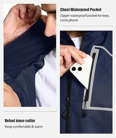 ZITY Men's Waterproof Rain Gear Outdoor Rainwear-CUMRS03412