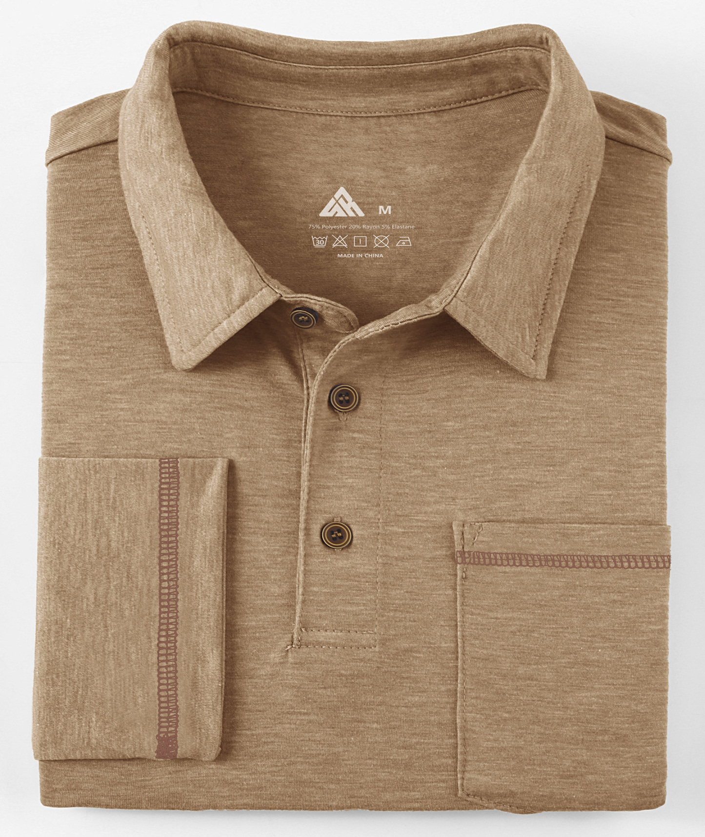 ZITY Men's Button Up Moisture Wicking Long Sleeve Polo Shirt-CUMLP06131