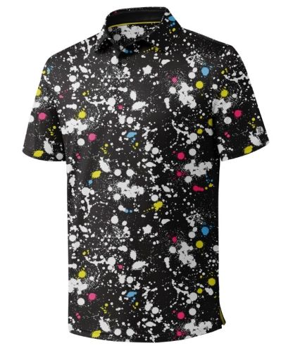 ZITY Men's Button Up Slim Fit Printed Polo Shirt-CUMPO05189