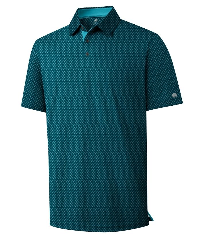 ZITY Men's Button Up Slim Fit Printed Polo Shirt-CUMPO05189