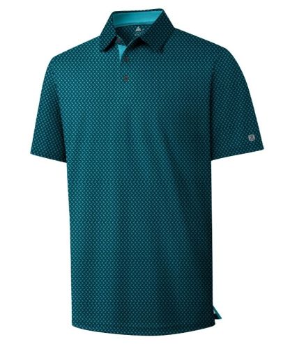 ZITY Men's Button Up Slim Fit Printed Polo Shirt-CUMPO05189