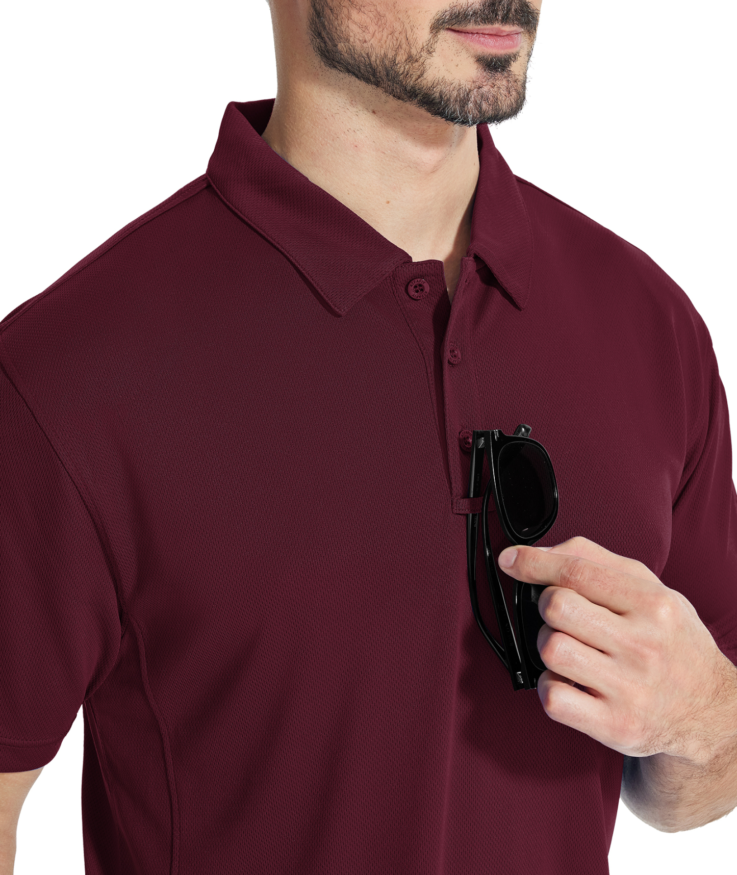 ZITY Men's Slim Fit Button Up Golf Polo Shirt-CUMPO03930