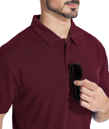 ZITY Men's Slim Fit Button Up Golf Polo Shirt-CUMPO03930