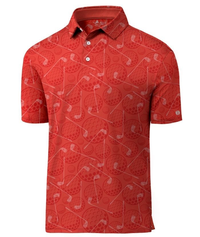 ZITY Men's Button Up Slim Fit Printed Polo Shirt-CUMPO05189