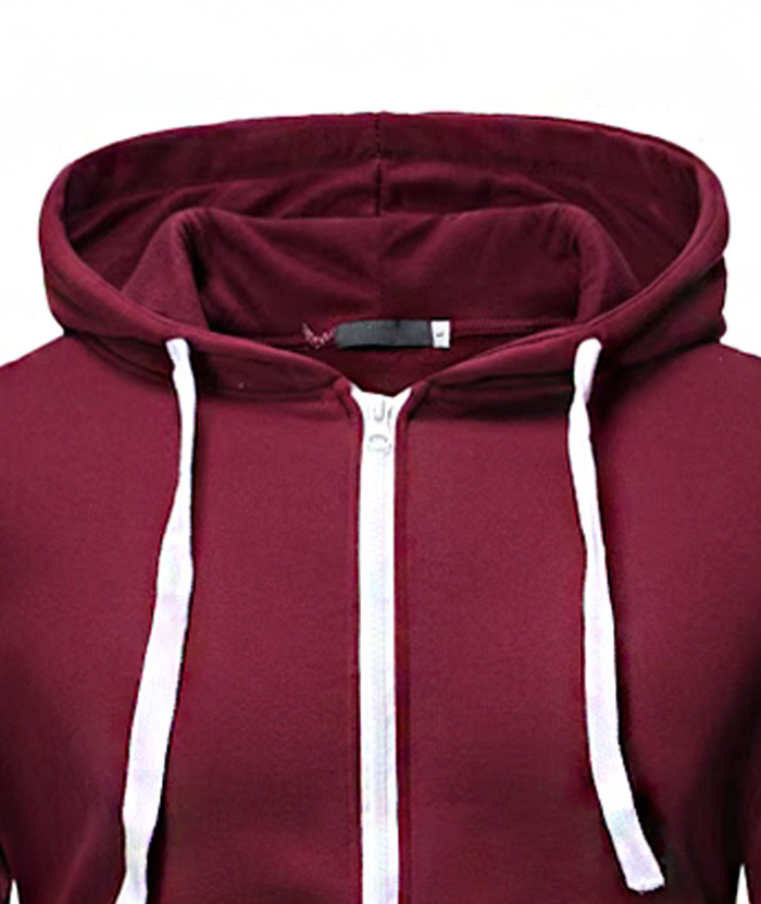 ZITY Men's Light Weight Long Sleeve Full Zip Loose Hoodie-DUMFH05073|Zitysports