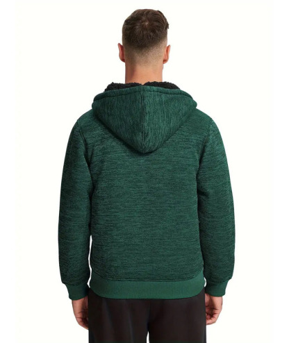 ZITY Men's Warm Fleece Solid Color Casual Zip Up Hoodie-ZPK005323 | Zitysports