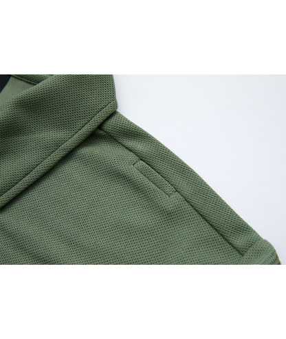 ZITY Men's Zipper Pocket Long Sleeve Polo Shirt-CFMPO00043