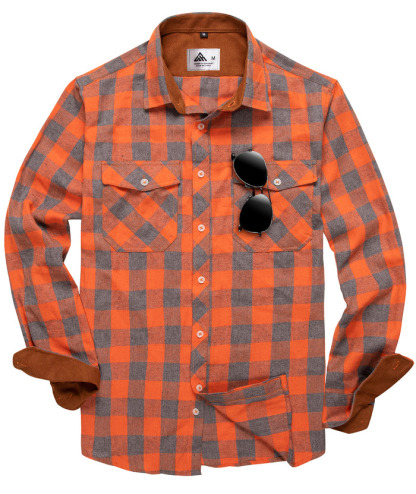 ZITY Men's Plaid Button Up Shirt with Flap Pocket Spring Fall Top-ZPK006565 | Zitysports