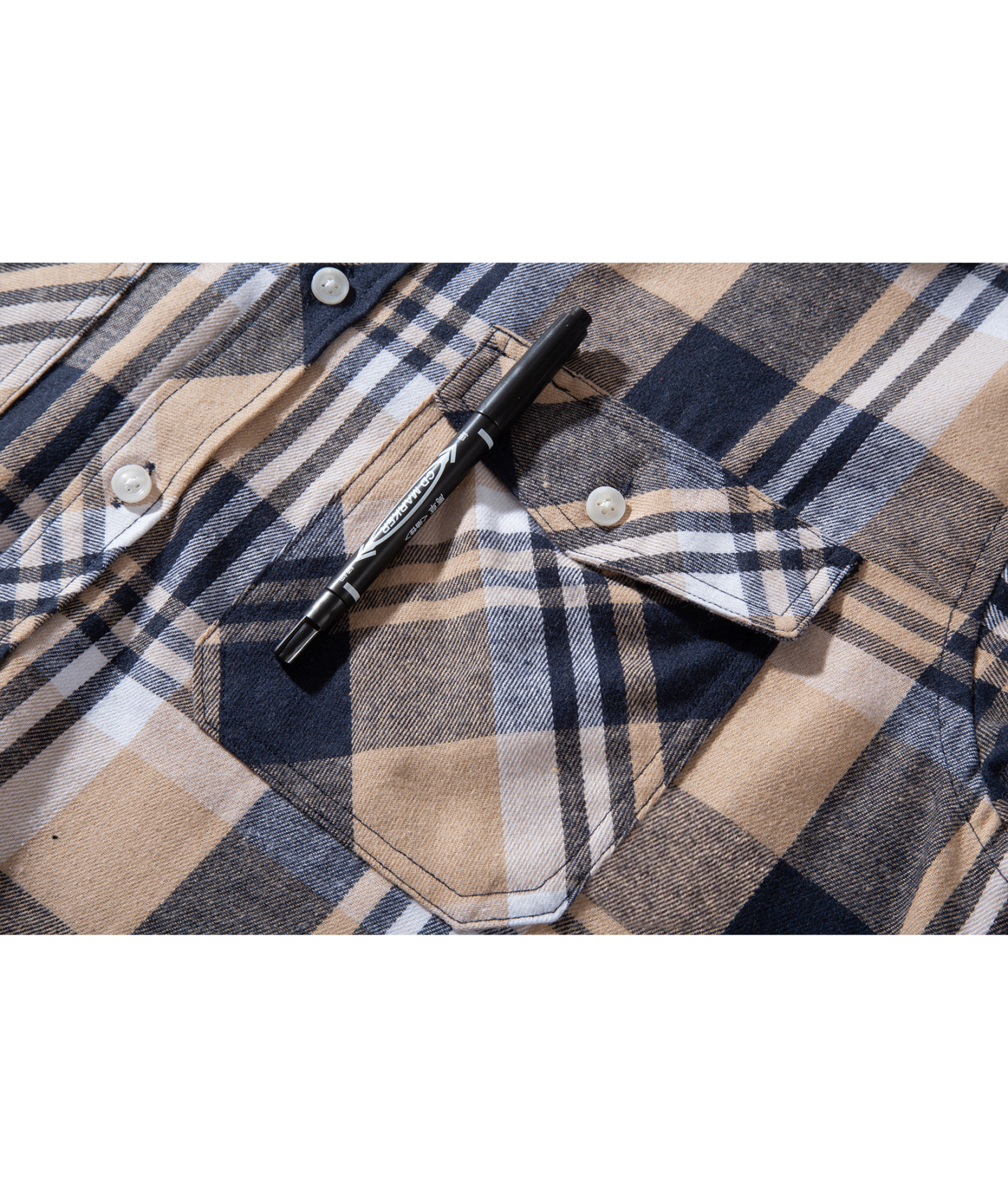 ZITY Men's Plaid Button Up Shirt with Flap Pocket Spring Fall Top-ZPK006565 | Zitysports