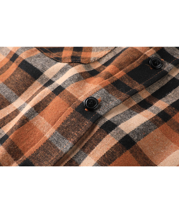 ZITY Men's Button Up Long Sleeve Plaid Hoodie-CUMLT03681|Zitysports