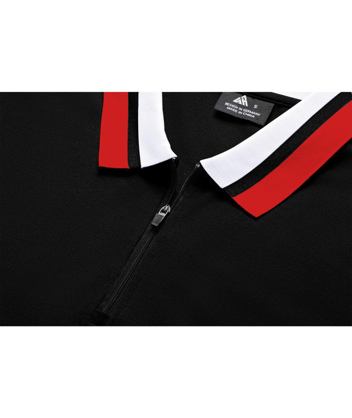 Black solid color sports polo shirts for women - Slim fit casual wear