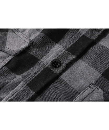 ZITY Men's Button Up Long Sleeve Plaid Hoodie-CUMLT03681|Zitysports