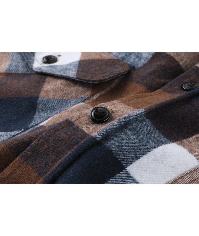 ZITY Men's Button Up Long Sleeve Plaid Hoodie-CUMLT03681|Zitysports