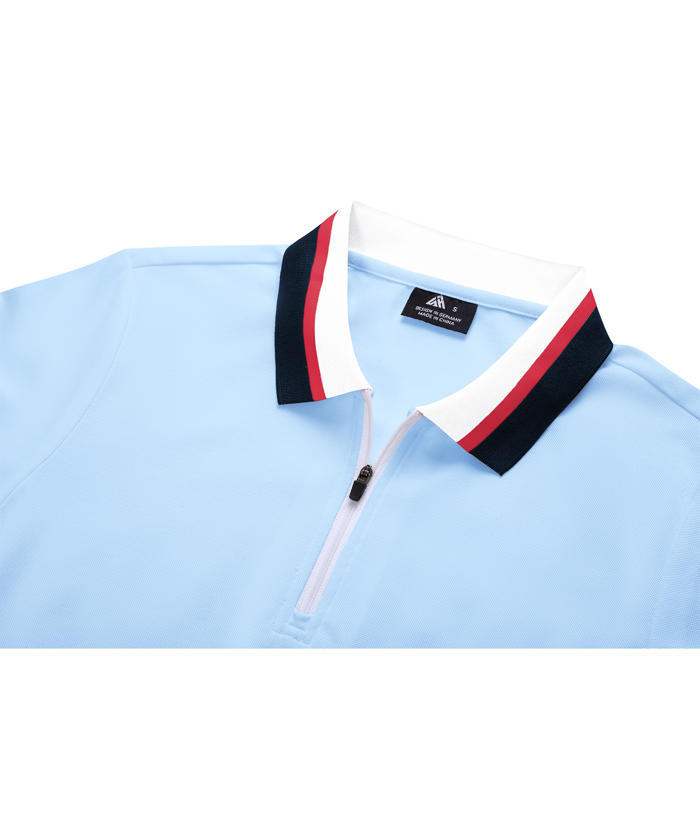 Sky blue solid color polo shirt - Athletic casual fit for women