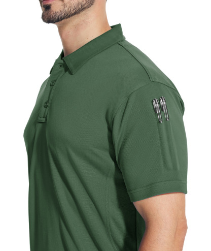 3 Pack Men's Button Up Dri Fit Sports Polo Shirt-CZUHE00101