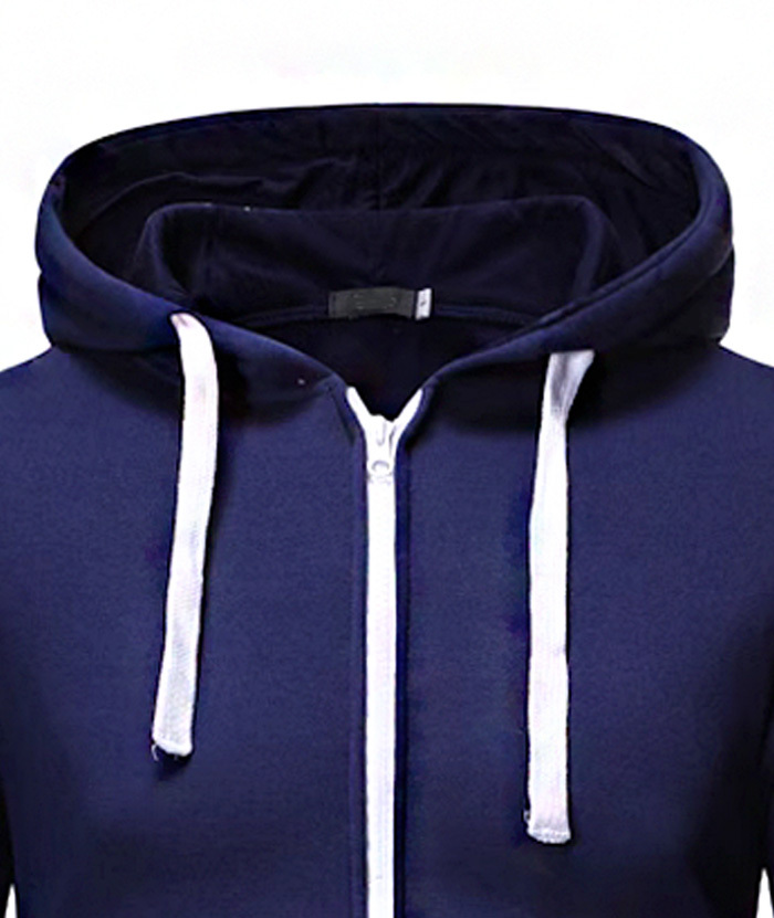 ZITY Men's Light Weight Long Sleeve Full Zip Loose Hoodie-DUMFH05073|Zitysports