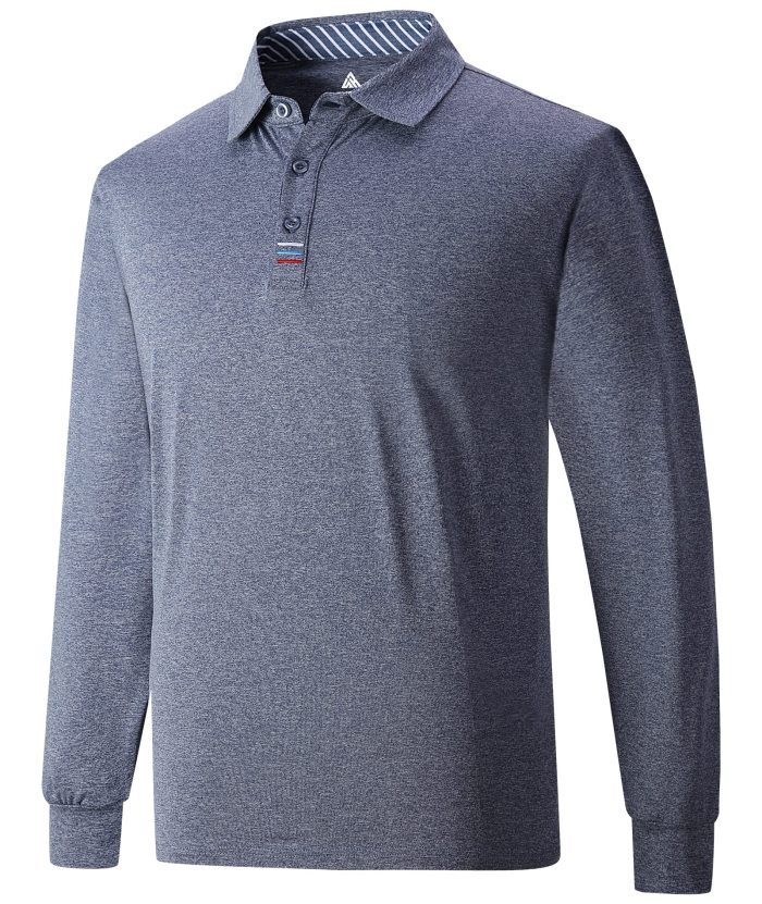 ZITY Men's Long Sleeve Quick Dry Sports Golf Tennis Polo Shirt-ZPK004673 | Zitysports