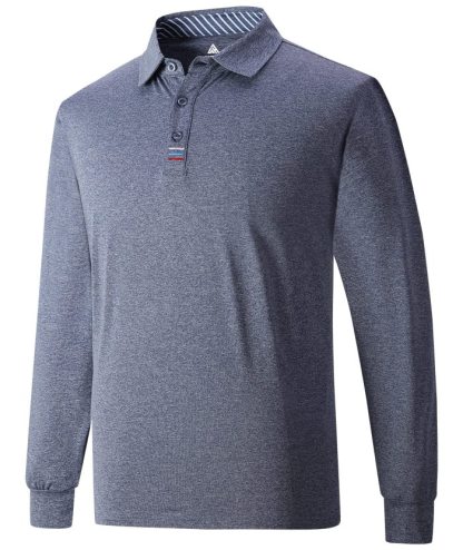 ZITY Men's Long Sleeve Quick Dry Sports Golf Tennis Polo Shirt-ZPK004673 | Zitysports
