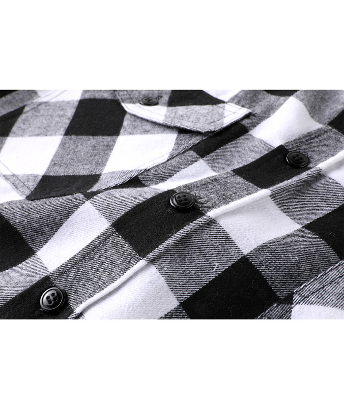 ZITY Men's Color Block Pattern Long Sleeve Casual Plaid Flannel Shirt-ZPK006185 | Zitysports