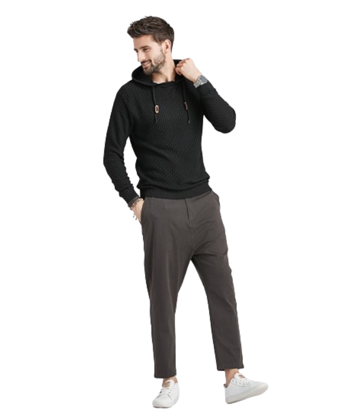 Men's Hooded Long Sleeved Pullover Fit Hoodie-DUMFH04888 | Zitysports