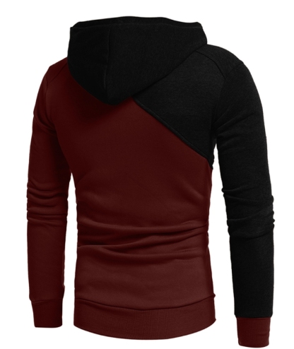 ZITY Men's Long Sleeve Patchwork Color Block Athletic Hoodie-DUMFH04916|Zitysports