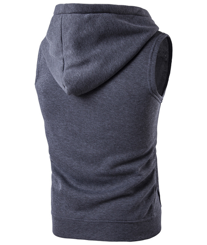 ZITY Men's Zipper Pocket Sleeveless Gym hoodie-DUMMG04965|Zitysports
