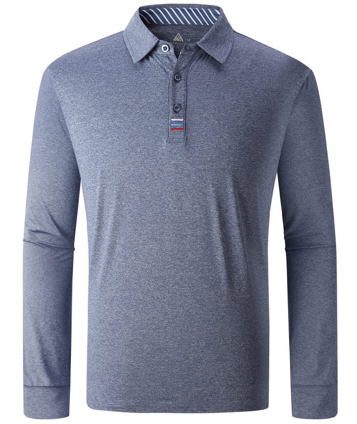 ZITY Men's Long Sleeve Quick Dry Sports Golf Tennis Polo Shirt-ZPK004673 | Zitysports