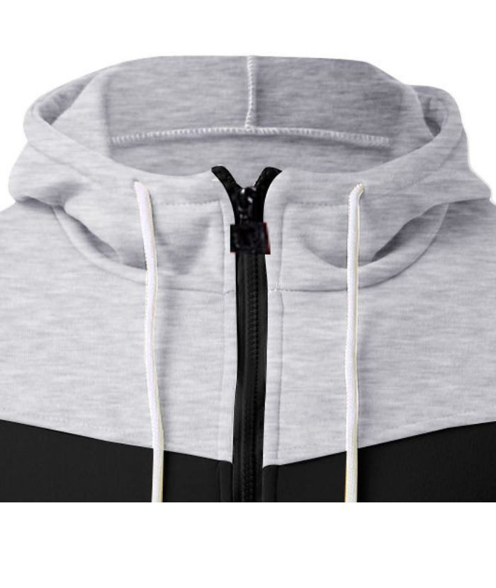 ZITY Men's Color Block Full Zipper Long Sleeve Comfort Lightweight Hoodie-DUMHD05009|Zitysports