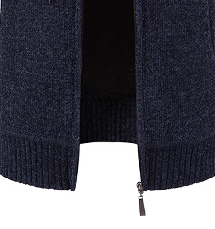 ZITY Men's Knitted Full Zip Slim Fit Warm with Pockets Hoodie-DUMFH05013|Zitysports