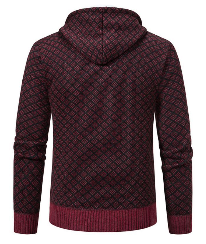 ZITY Men's Knitted Zip-Up Long Sleeve Hoodie-DUMFH05055|Zitysports