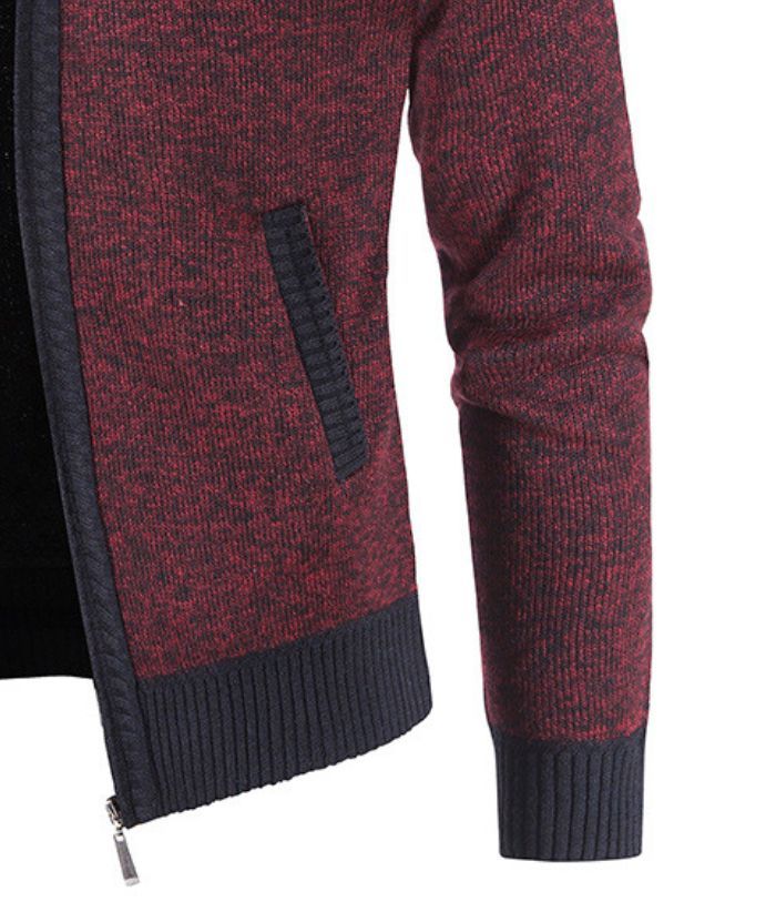 ZITY Men's Knitted Long Sleeve Full Zip Up Plus Size Casual Hoodie-DUMSW05059|Zitysports