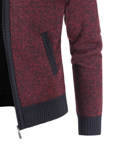 ZITY Men's Knitted Long Sleeve Full Zip Up Plus Size Casual Hoodie-DUMSW05059|Zitysports