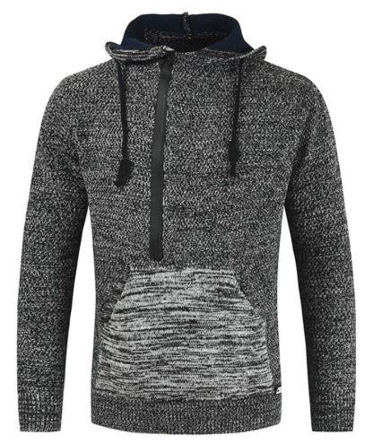 ZITY Men's Cotton Long Sleeve Knitted Half Zip Up Hoodie-DUMHD05063|Zitysports